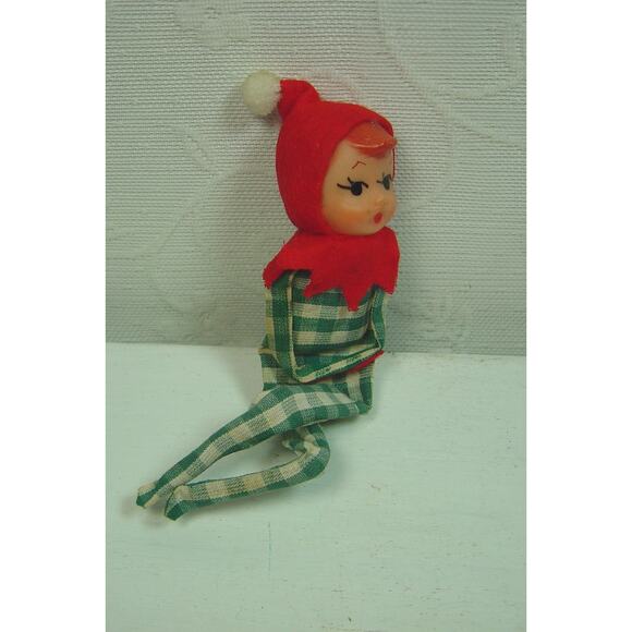 JESTIA T.K.R. SLEEPY CHILD WITH STOCKING FABRIC FIGURINE--JAPAN + ELF - Picture 2 of 7